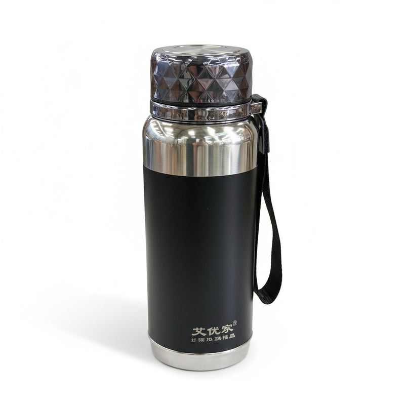 Garrafa Térmica Premium com Tampa Texturizada e Alça de Mão | Corbã Utilidades