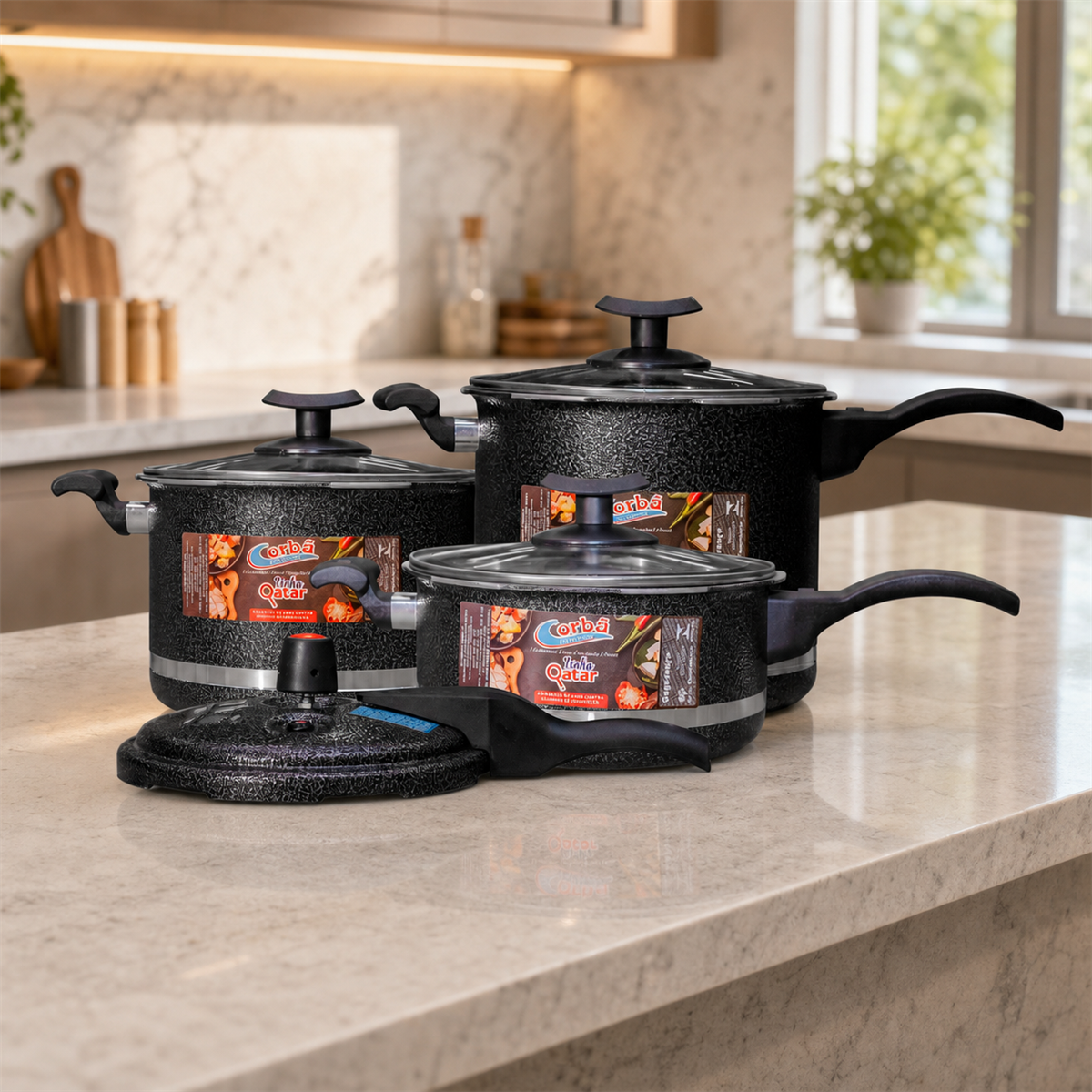Linha de panelas Corbã em cozinha contemporânea